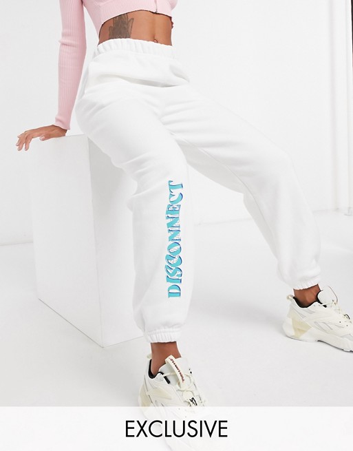 Local Heroes relaxed sweat joggers with disconnect logo co-ord
