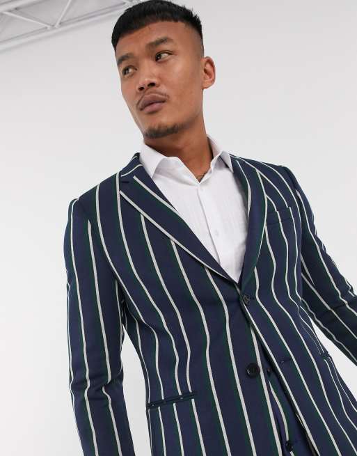 Lockstock - Ascot - Costume à fines rayures - Bleu marine, 2 de 4