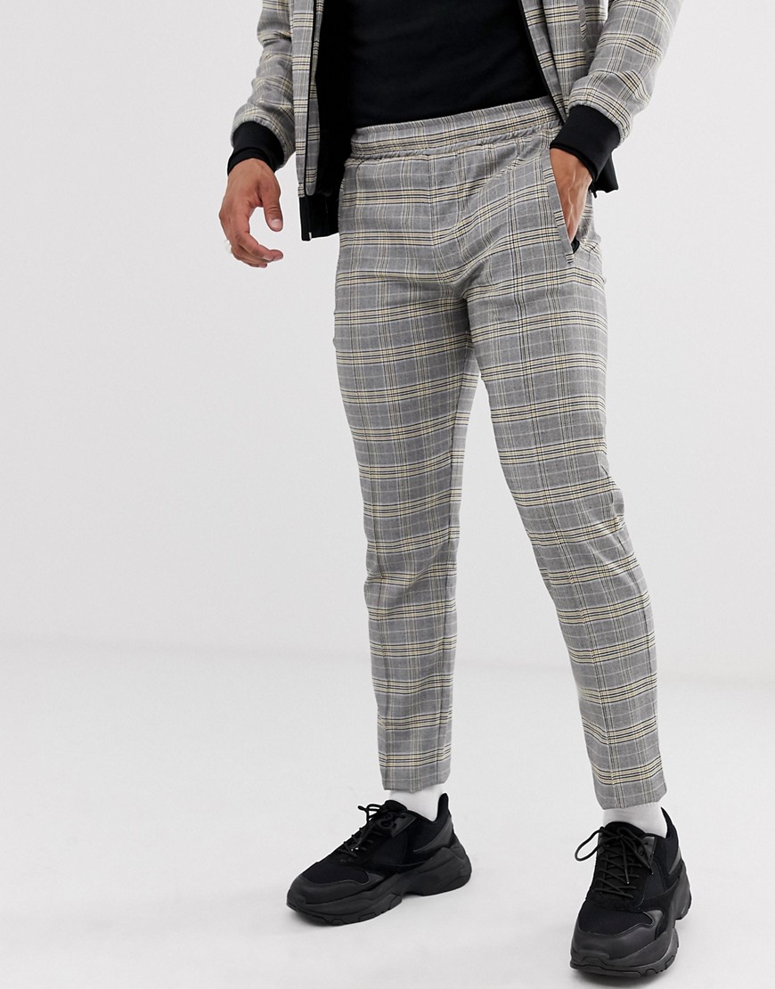 Lockstock co-ord slim trouser in grey check