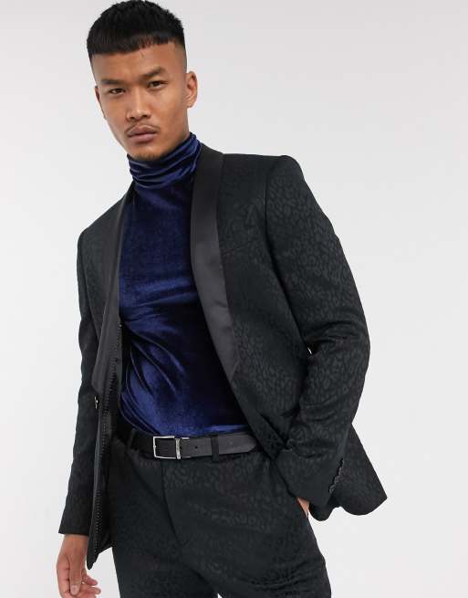 Lockstock Leopard suit in dark navy, 2 of 3