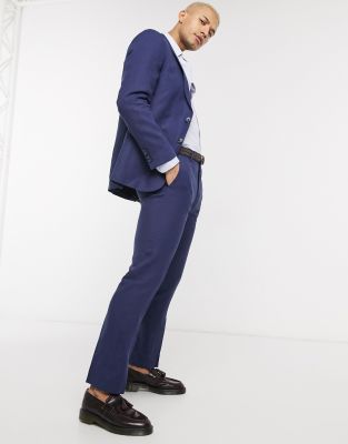 slim fit linen suit