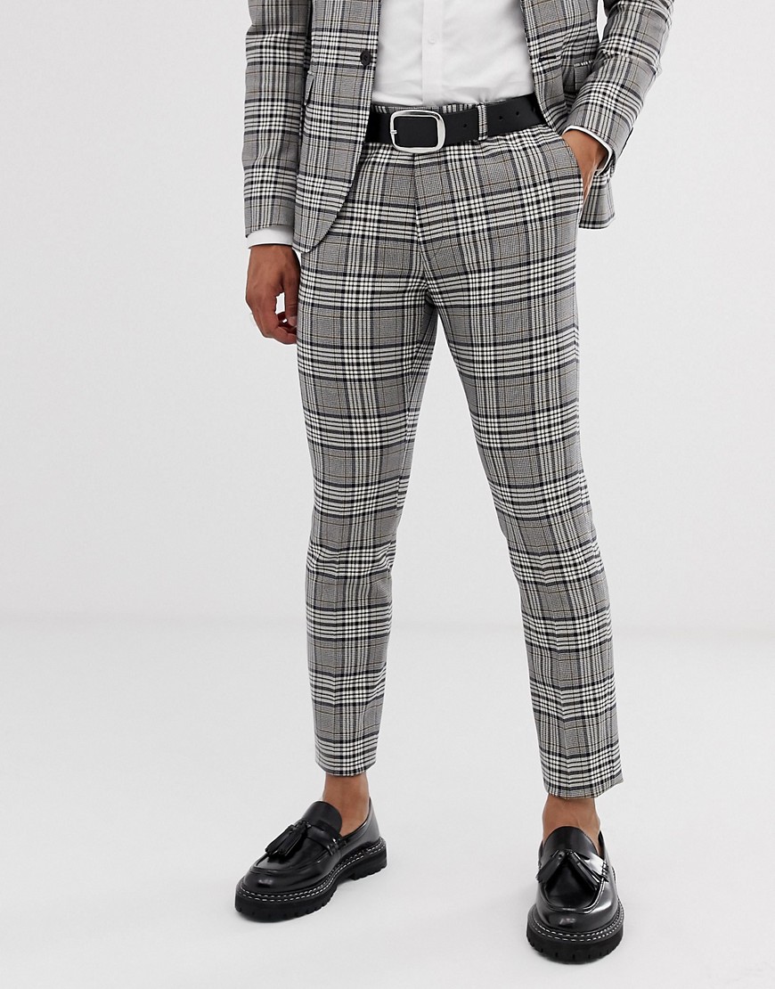 Lockstock slim suit trouser in grey check