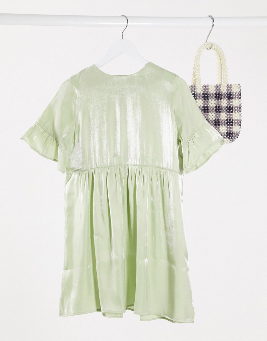 Lola May - Aangerimpelde jurk-Groen