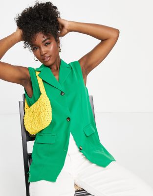 Lola May sleeveless blazer co-ord in green - ASOS Price Checker