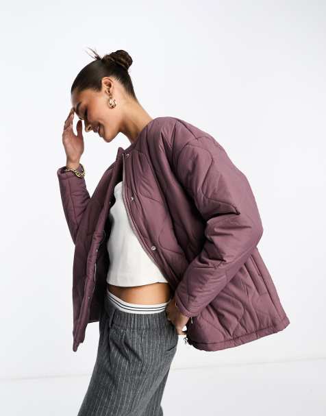 Lola May – Blekt syrénlila kviltad jacka i oversize - view 1