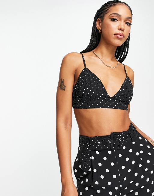 Lola May bralette co-ord in polka dot