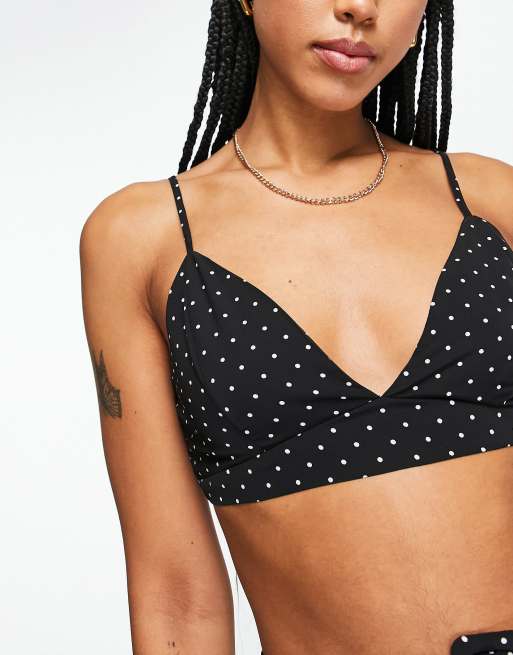 Lola May bralette co-ord in polka dot