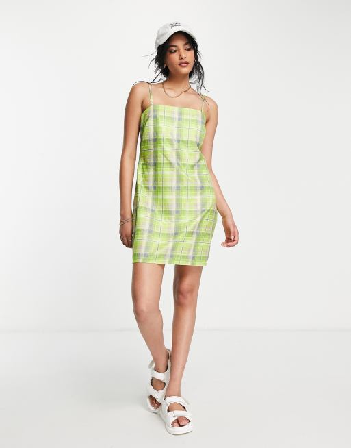 Zara check hot sale camisole dress