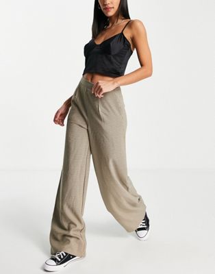 Lola May checked wide leg trousers