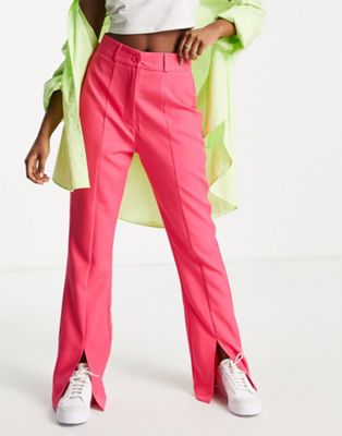 Lola May co-ord high waisted split front flare trousers
