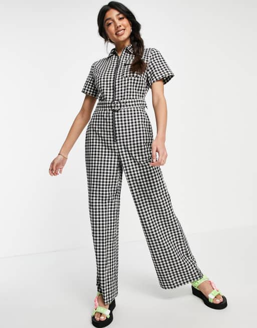Lola May - Combinaison nouée à la taille avec motif à carreaux vichy