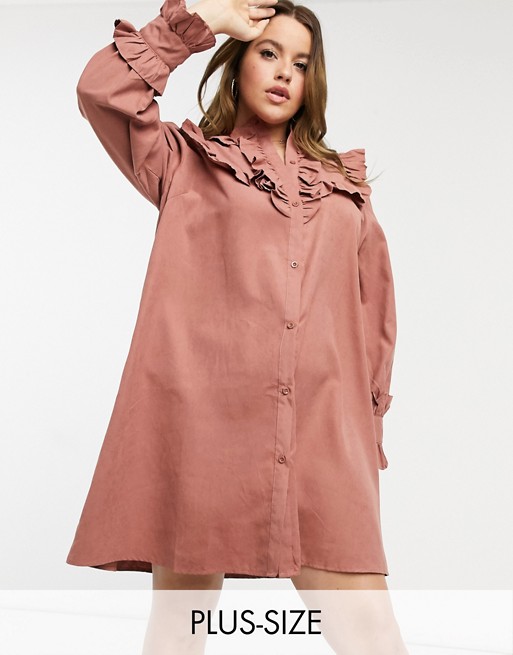Lola May Curve smock dress with volume sleeves