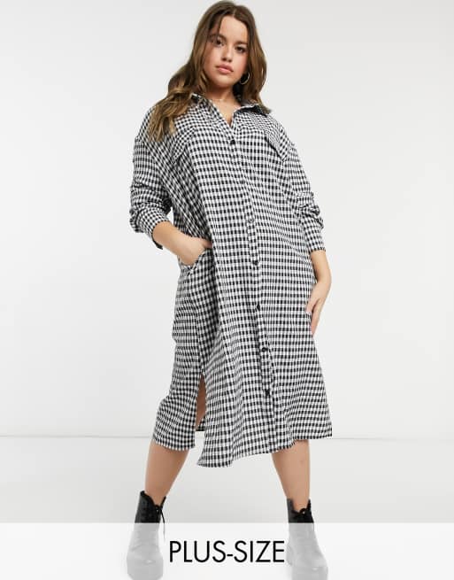 Lola May Curve - Vestito camicia lungo a quadri