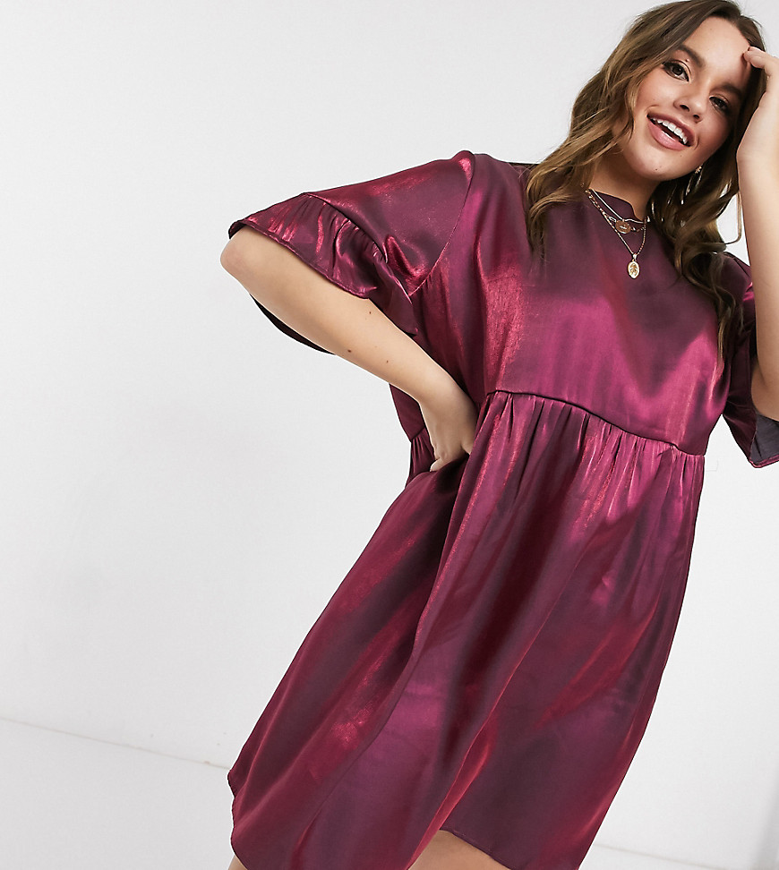 Lola May – Curve – Vinröd klänning med våder