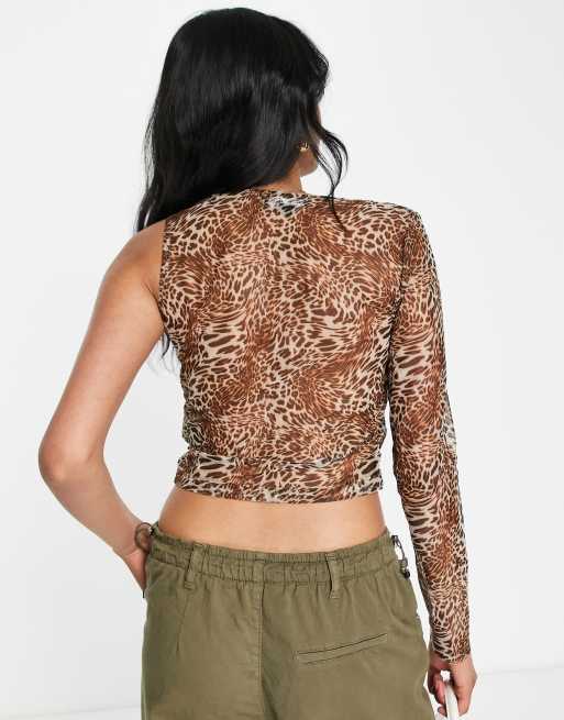 Lola May mesh top in leopard print