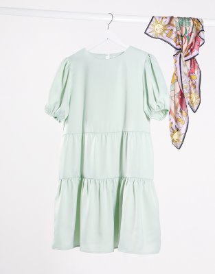 lola may -  – Hängerkleid mit Puffärmeln-Grün