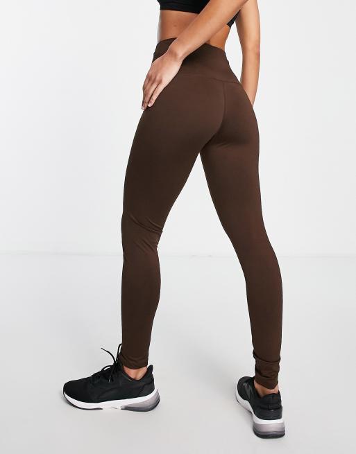 Lola May Plus high waisted leggings in chocolate brown