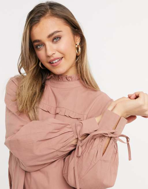 Lola May – Klänning med hög krage och droppfåll med volang, 3 av 4