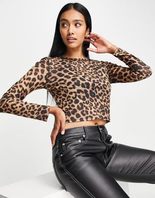 Lola May mesh top in leopard print