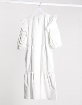 white midi smock dress