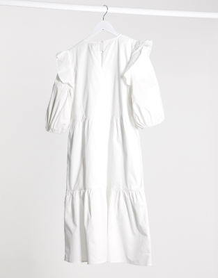 white midi smock dress
