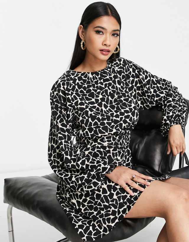 Lola May mini dress in abstract animal print