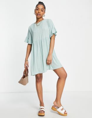 Lola May mini smock dress in sage