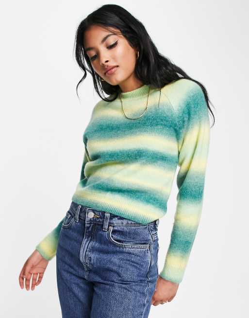 Lola May Open Twist Back Sweater In Green Space Dye ASOS, 59% OFF