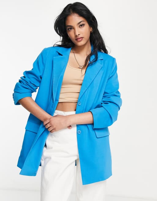 Lola May oversized blazer in blue | ASOS