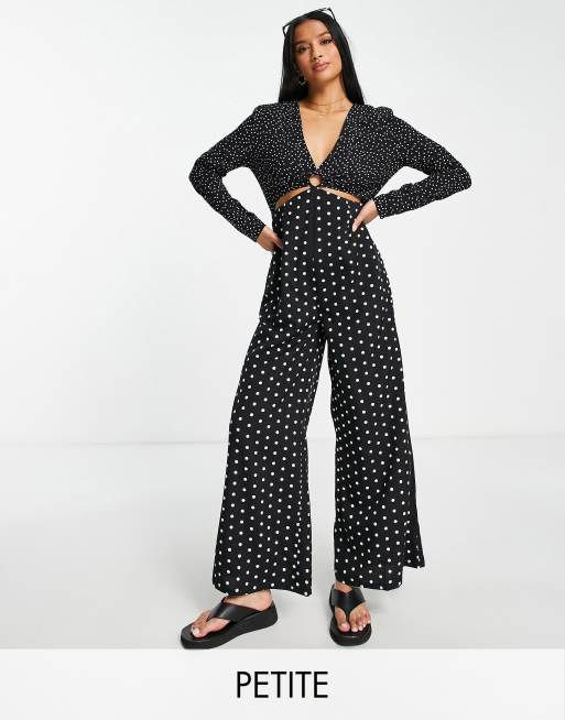 ASOS DESIGN bubble crepe button back long sleeve jumpsuit in leopard print