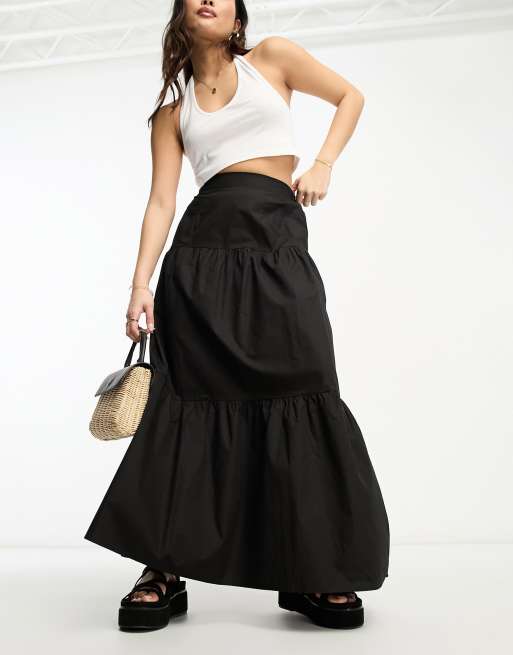 Lola May Petite – Czarna warstwowa spódnica maxi, 2 z 4