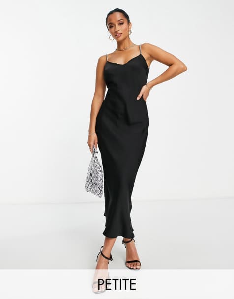 Lola May Petite - Robe nuisette courte à bretelles chaîne - Noir - view 1