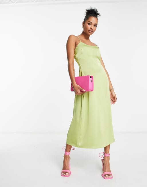 satin cross back midi dress Zephira Criss-Cross Back Midi Dress Fuchsia