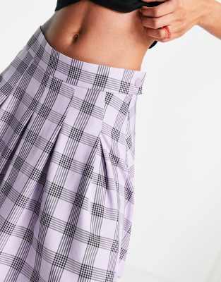 lilac checked skirt