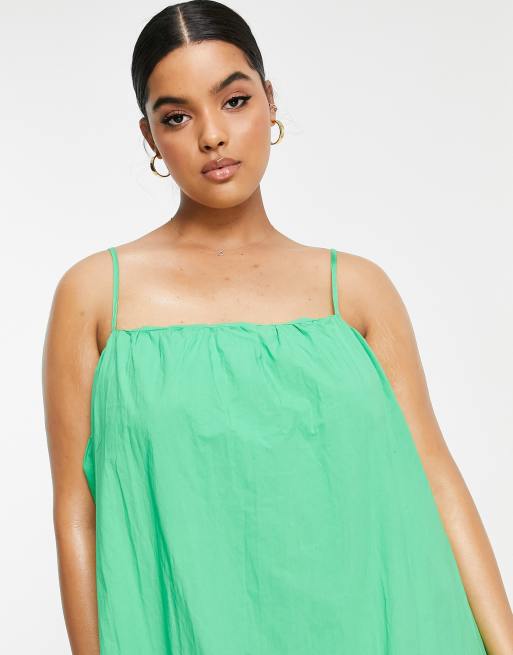 Lola May Plus cami swing dress in green