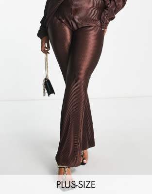 4th & Reckless knitted leggings in chocolate brown - part of a set