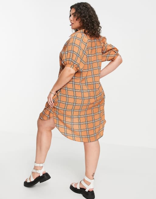 クリアランスバーゲン ローラ メイ Lola May Curve レディース ワンピース ミニ丈 シャツワンピース Lola May Plus Puff Sleeve Mini Shirt Dress In Pink ホッ 他店圧倒価格 最安値に挑戦 Iacymperu Org