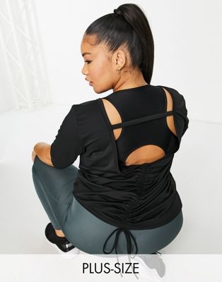 Lola May Plus relaxed fit sports t-shirt with gathered back - ASOS Price Checker