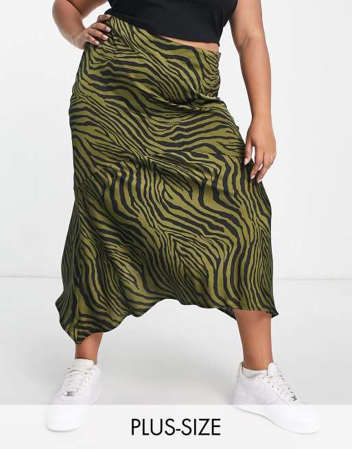 Green zebra 2025 midi skirt