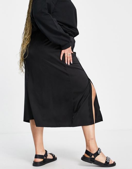 Lola May Plus split front midi skirt, 4 of 4