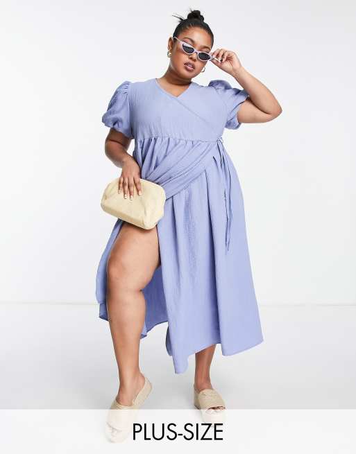 Lola May - Plus - Wikkeljurk in blauw