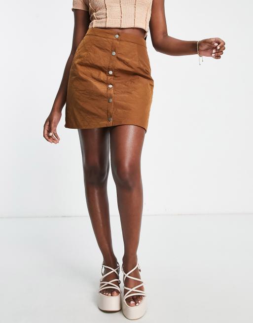 Button down 2025 brown skirt