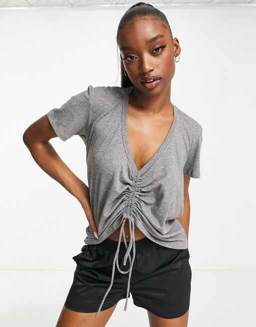 Lola May relaxed fit sports t-shirt with gathered back