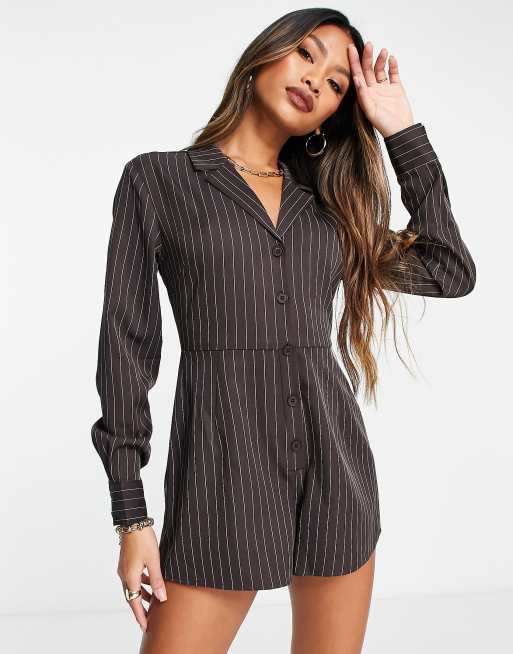 Open Back Slim Striped Jumpsuit