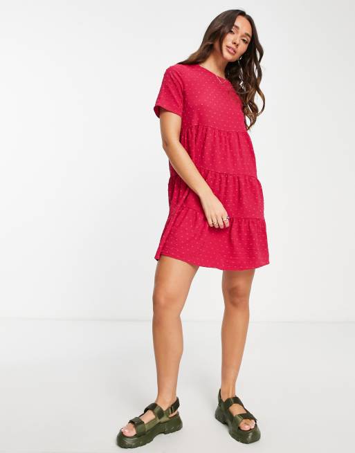 Lola May - Robe babydoll courte à étages - Baie