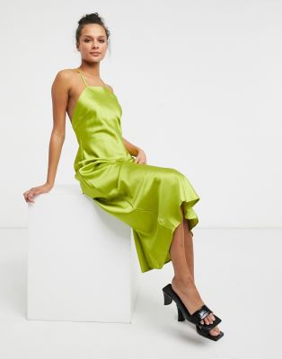 green satin slip