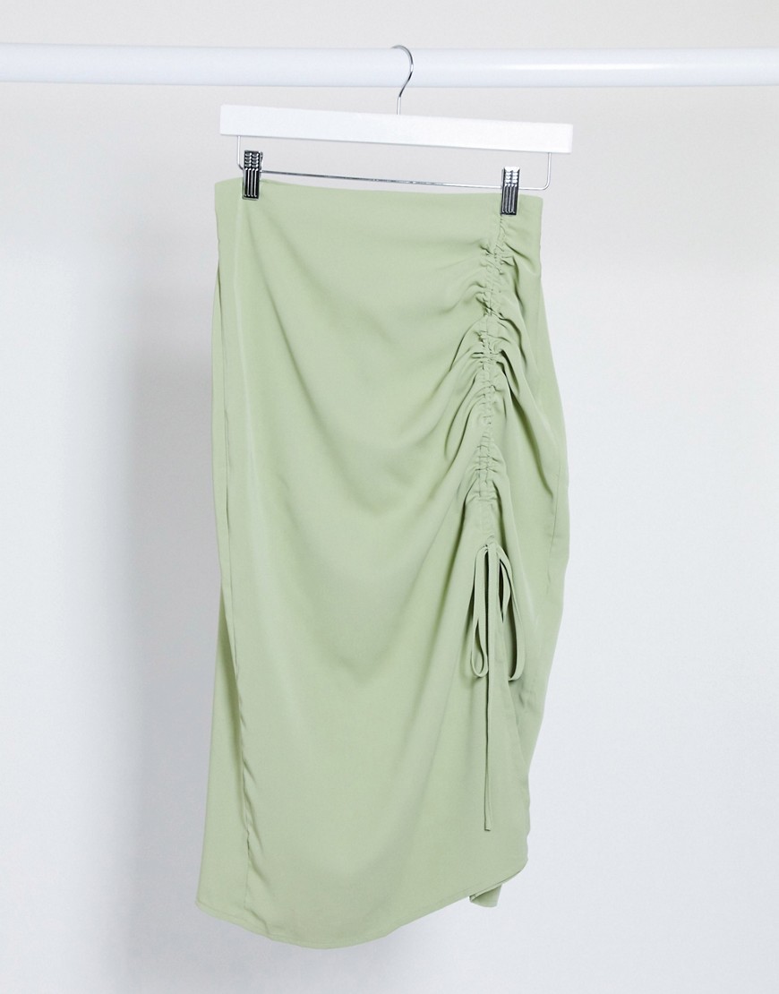 Lola May set rouched midi skirt-Green