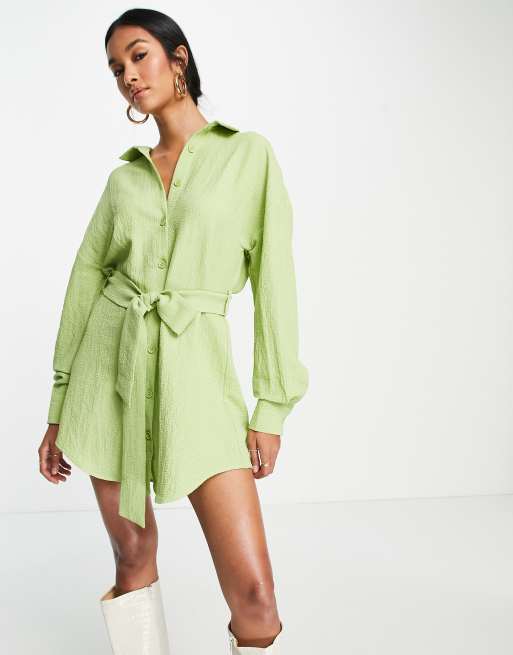 Lime green sales shirt dress