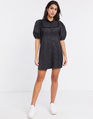 puff sleeve smock dress