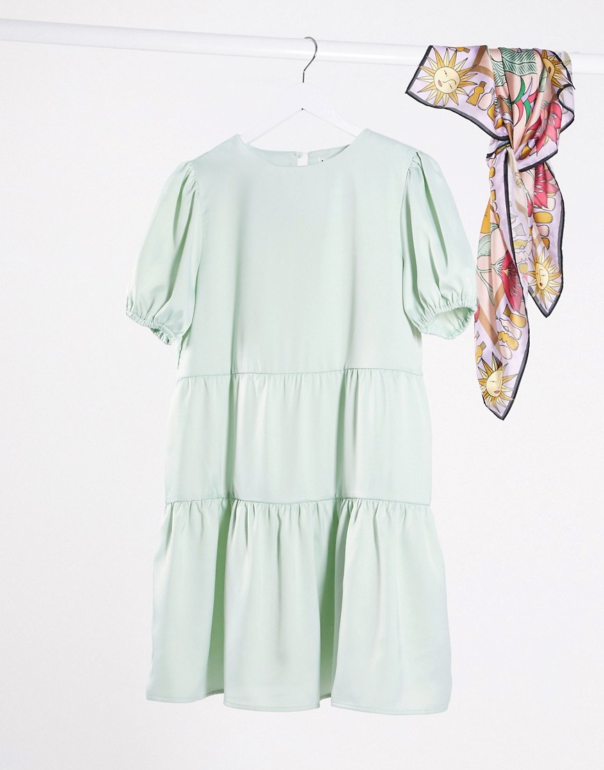 Lola May - Smock-kjole med pufærmer-Grøn